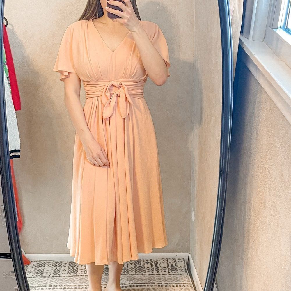 Gal Meets Glam Jane Tie Waist Midi Dress 2